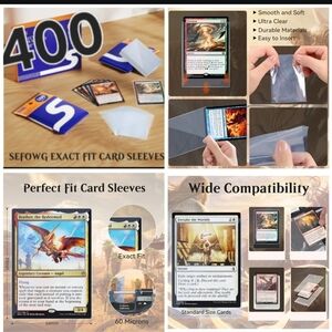 🍎 NEW 400pcs Plastic Sleeves for Trading Cards Display Plastic Small Flat Bags